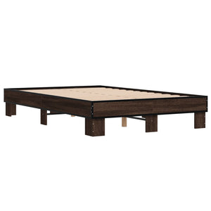 Bettgestell 120x200 cm Braun Eichen-Optik