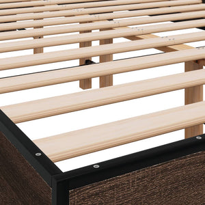 Bettgestell 120x200 cm Braun Eichen-Optik