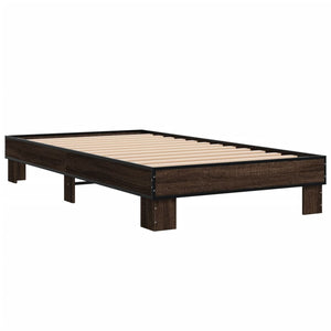 Bettgestell 100x200 cm Braun Eichen-Optik