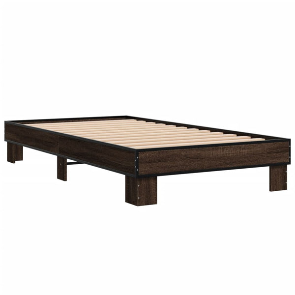 Bettgestell 100x200 cm Braun Eichen-Optik