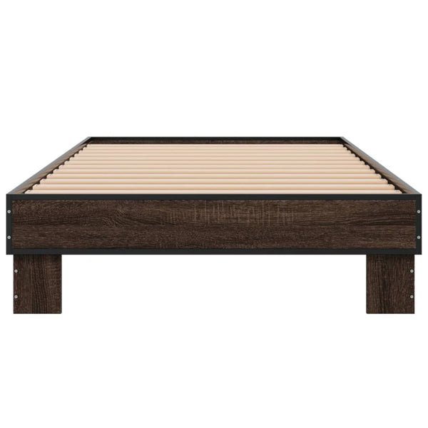 Bettgestell 100x200 cm Braun Eichen-Optik