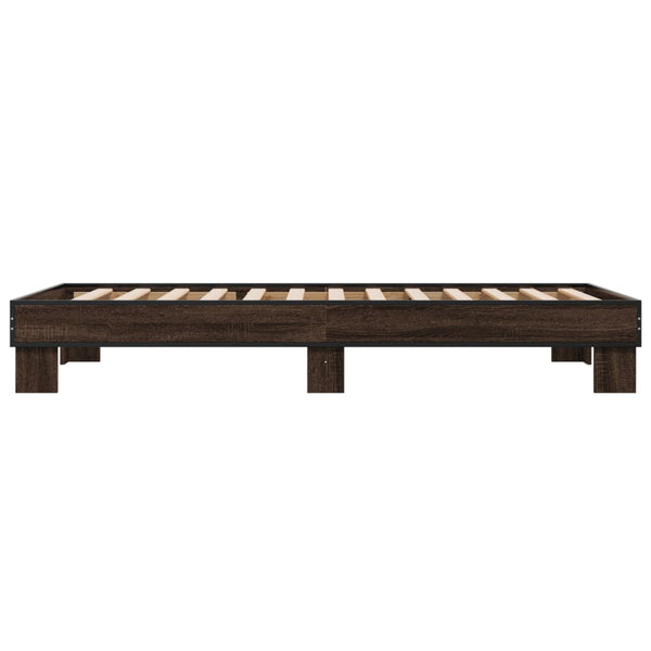Bettgestell 100x200 cm Braun Eichen-Optik