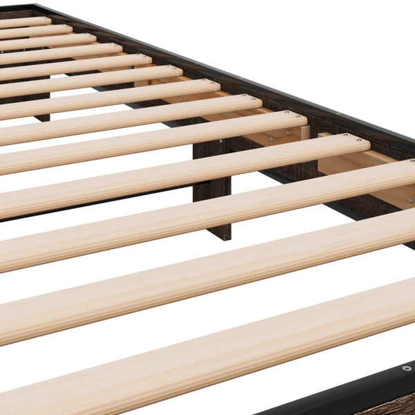 Bettgestell 100x200 cm Braun Eichen-Optik