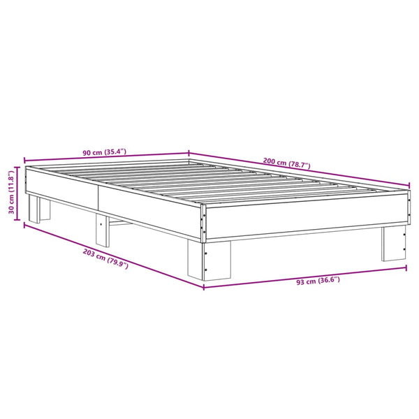 Bettgestell Schwarz 90x200 cm
