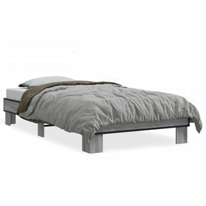 Bettgestell 90x200 cm Grau Sonoma