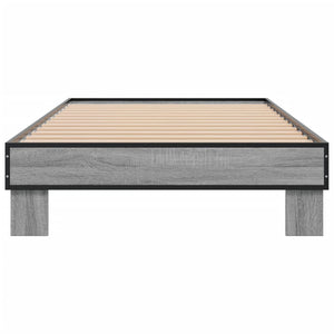 Bettgestell 90x200 cm Grau Sonoma