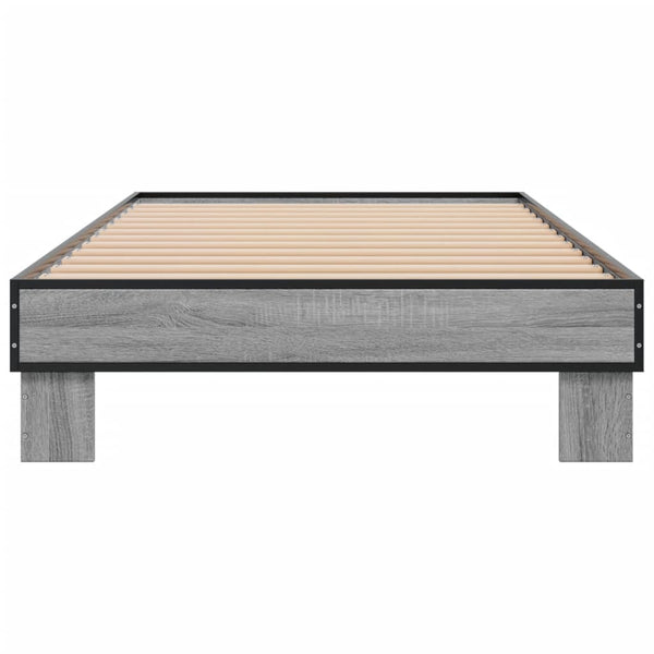 Bettgestell 90x200 cm Grau Sonoma