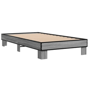 Bettgestell 90x200 cm Grau Sonoma