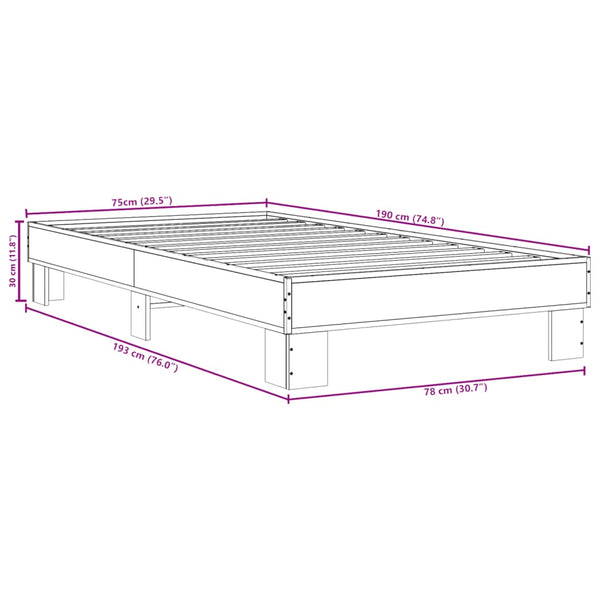 Sonoma Eiche Bettgestell 75x190 cm