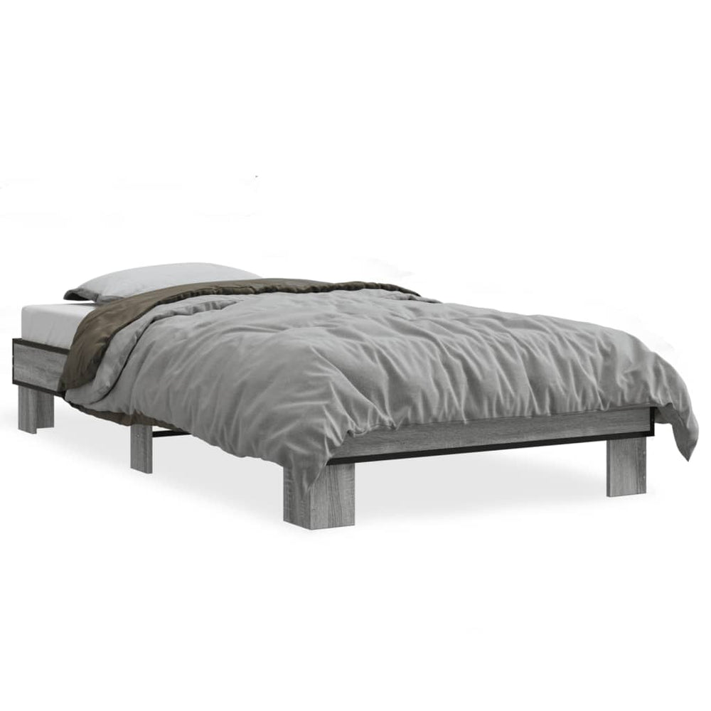 Bettgestell 75x190 cm Grau Sonoma