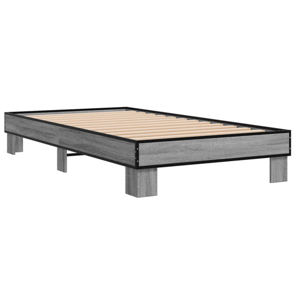 Bettgestell 75x190 cm Grau Sonoma