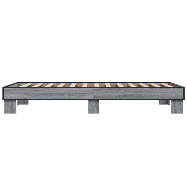 Bettgestell 75x190 cm Grau Sonoma