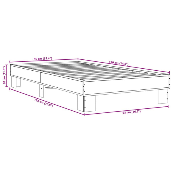 Bettgestell Schwarz 90x190 cm