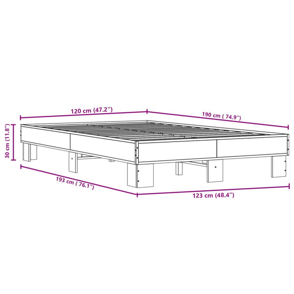 Bettgestell Sonoma-Eiche 120x190 cm