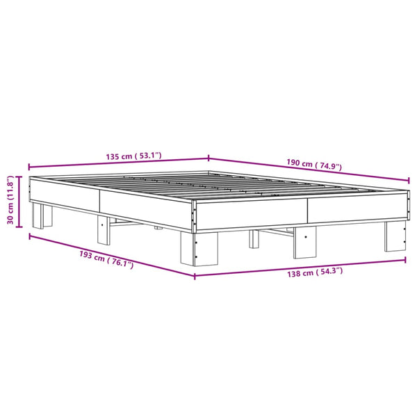 Bettgestell Braun Eichen-Optik 135x190 cm