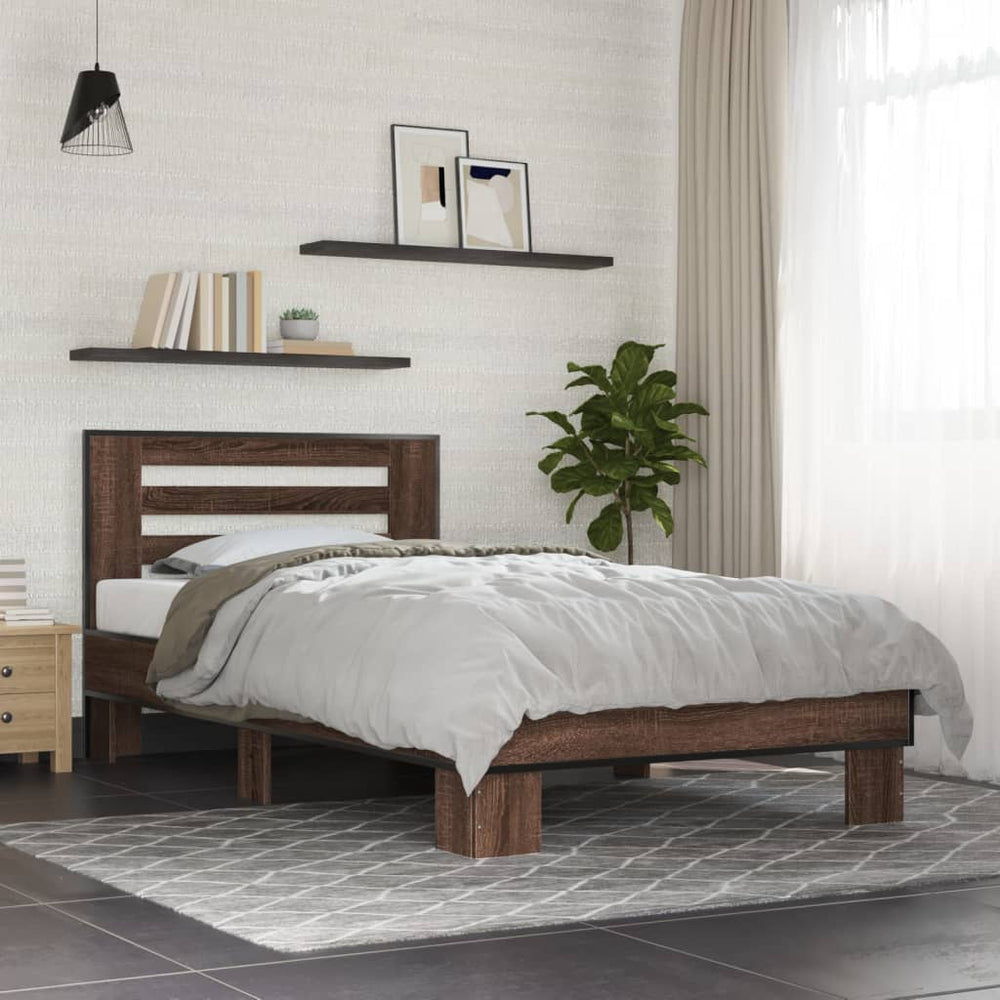 Bettgestell Braun Eiche 90x190 cm