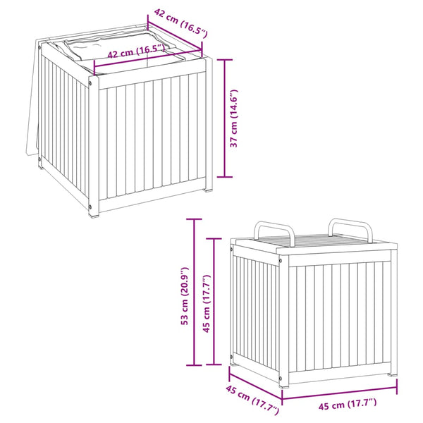 Akazienholz Gartenbox 45x45 cm