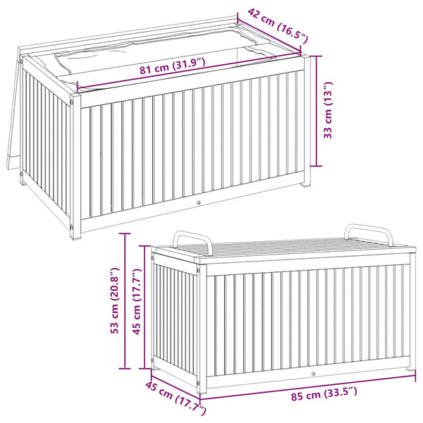Gartenbox Akazie Massivholz 85x45 cm