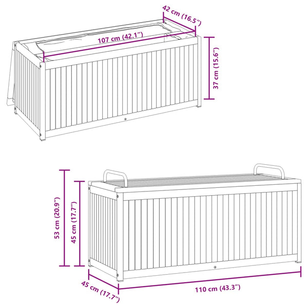 Gartenbox Akazie Massivholz 110 cm