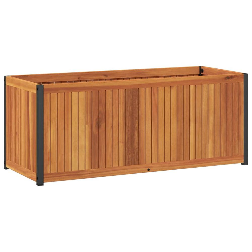 Pflanzkübel 110 cm Akazie Massivholz & Stahl