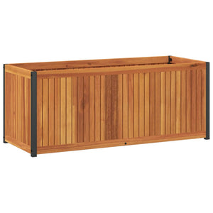 Pflanzkübel 110 cm Akazie Massivholz & Stahl