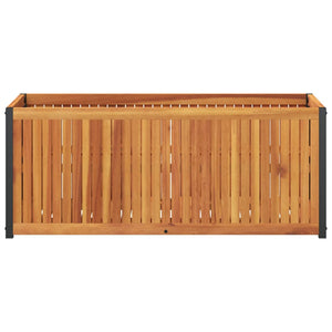 Pflanzkübel 110 cm Akazie Massivholz & Stahl