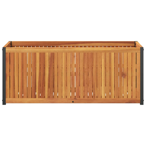 Pflanzkübel 110 cm Akazie Massivholz & Stahl
