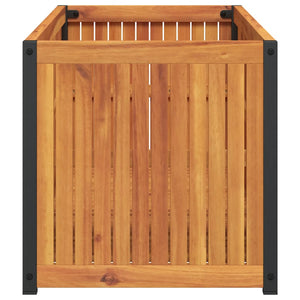 Pflanzkübel 110 cm Akazie Massivholz & Stahl