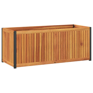 Pflanzkübel 110 cm Akazie Massivholz & Stahl