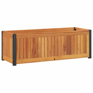 Pflanzkübel aus Akazienholz und Stahl, 80 cm