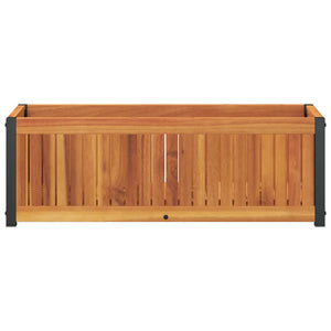 Pflanzkübel aus Akazienholz und Stahl, 80 cm