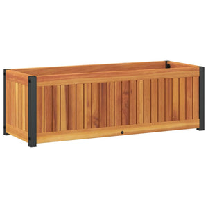 Pflanzkübel aus Akazienholz und Stahl, 80 cm