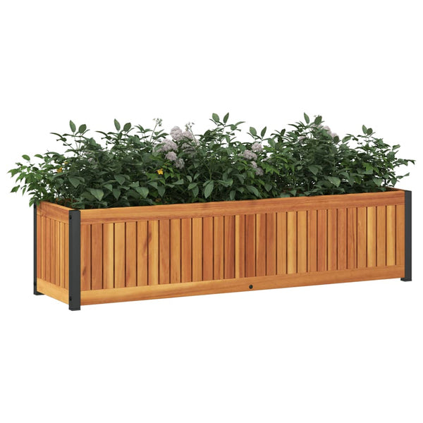 Pflanzkübel Akazie & Stahl 110cm