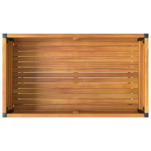 Pflanzkübel mit Ablage, 80cm Akazienholz