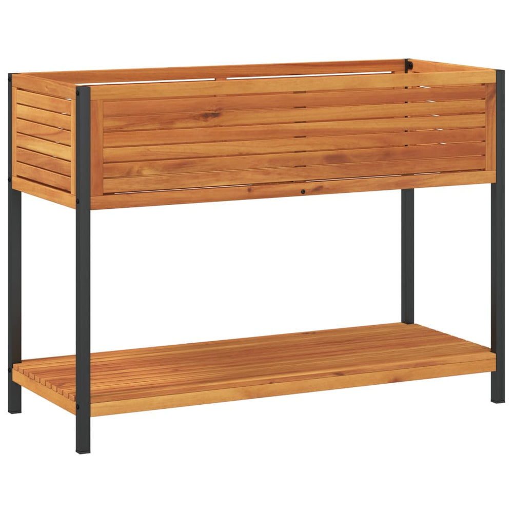 Pflanzkübel mit Ablage Akazie Massivholz 110x45x80 cm