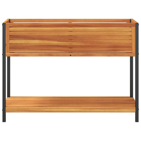 Pflanzkübel mit Ablage Akazie Massivholz 110x45x80 cm