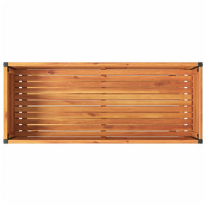 Pflanzkübel mit Ablage Akazie Massivholz 110x45x80 cm