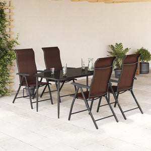 Klappbare Gartenstühle Braun Poly Rattan 4er Set