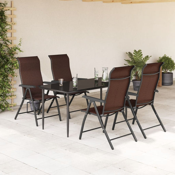 Klappbare Gartenstühle Braun Poly Rattan 4er Set