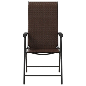 Klappbare Gartenstühle Braun Poly Rattan 4er Set