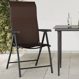 Klappbare Gartenstühle Braun Poly Rattan 4er Set