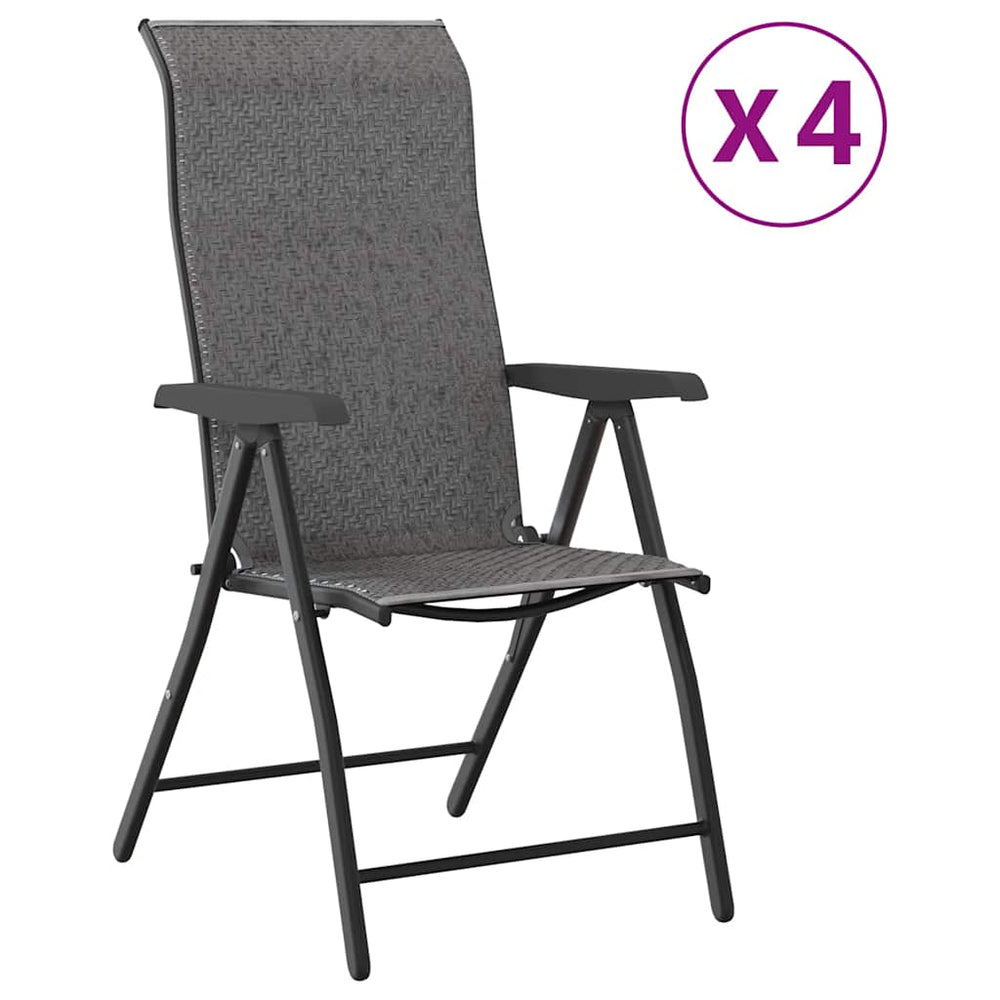 Klappbare Gartenstühle, 4er Set, Grau