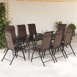 8er Set Klappbare Gartenstühle Braun Rattan
