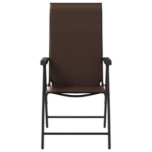8er Set Klappbare Gartenstühle Braun Rattan