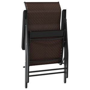8er Set Klappbare Gartenstühle Braun Rattan