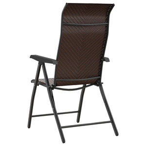 8er Set Klappbare Gartenstühle Braun Rattan