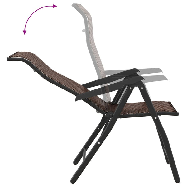 8er Set Klappbare Gartenstühle Braun Rattan