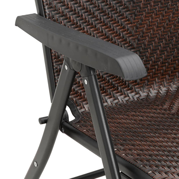8er Set Klappbare Gartenstühle Braun Rattan