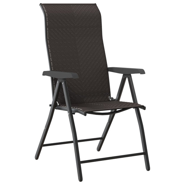 vidaXL Chaises de jardin 8 pcs Pliantes Noir marron café Résine tressée