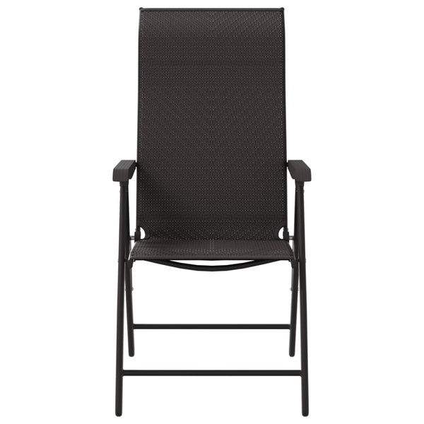 vidaXL Chaises de jardin 8 pcs Pliantes Noir marron café Résine tressée